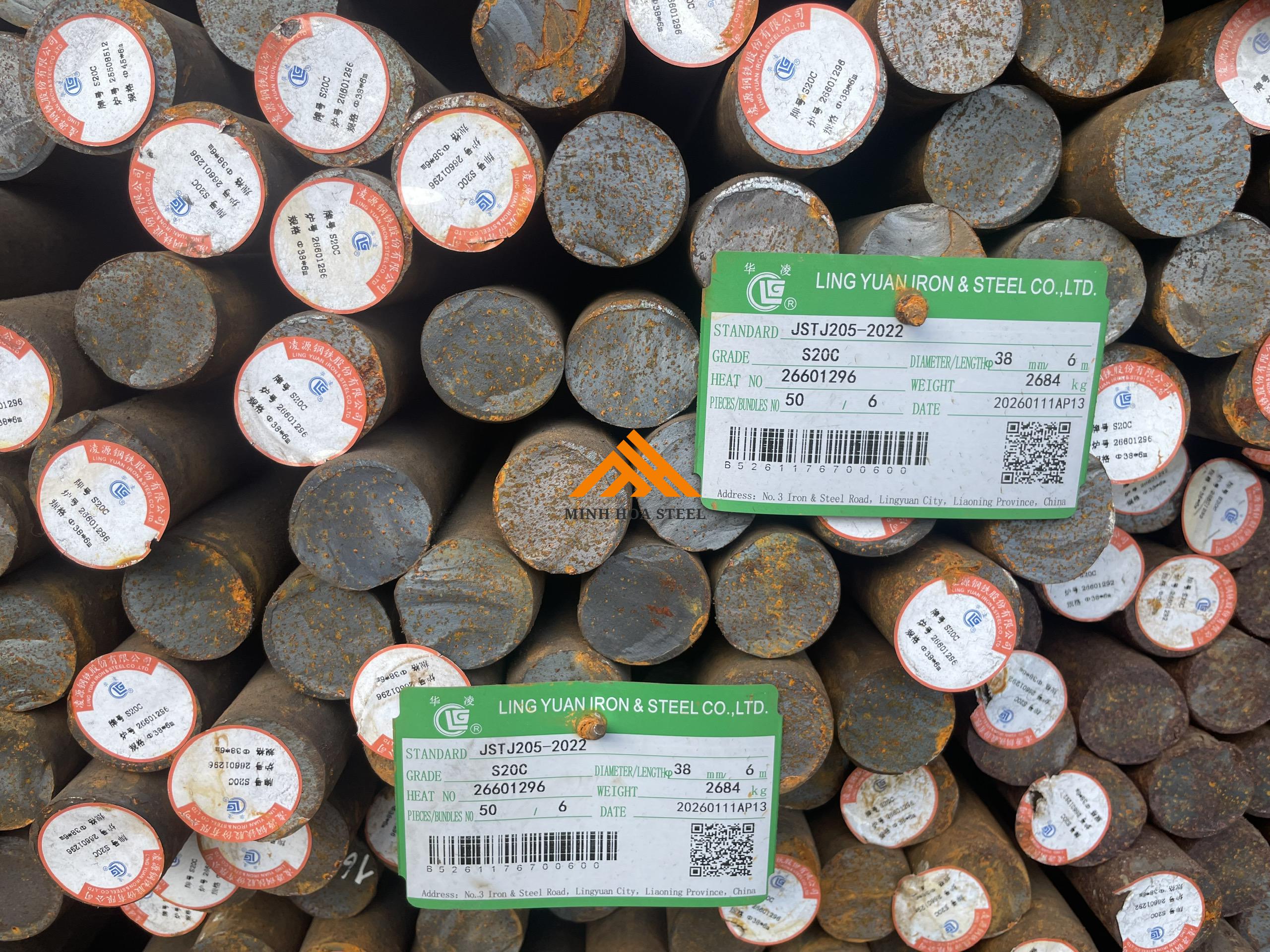Thép Tròn Đặc S20C Phi 38