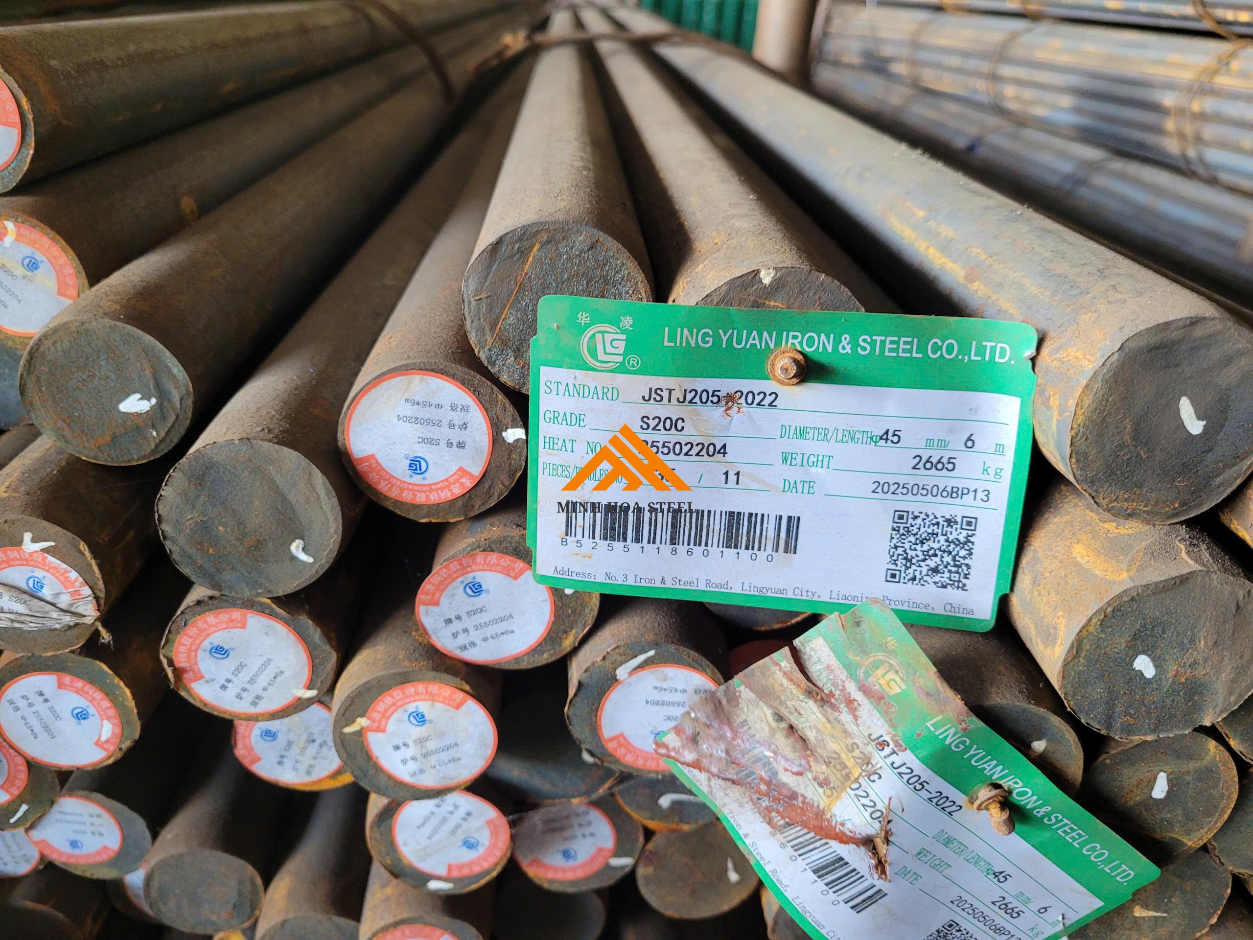 Thép Tròn Đặc S20C Phi 45