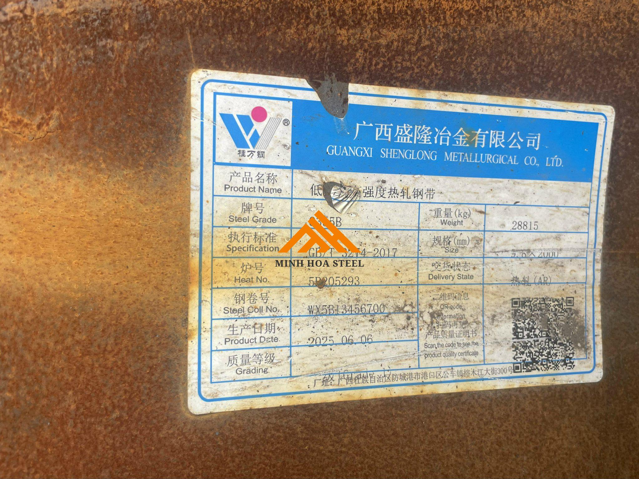 Thép tấm Q355B Dày 3mm